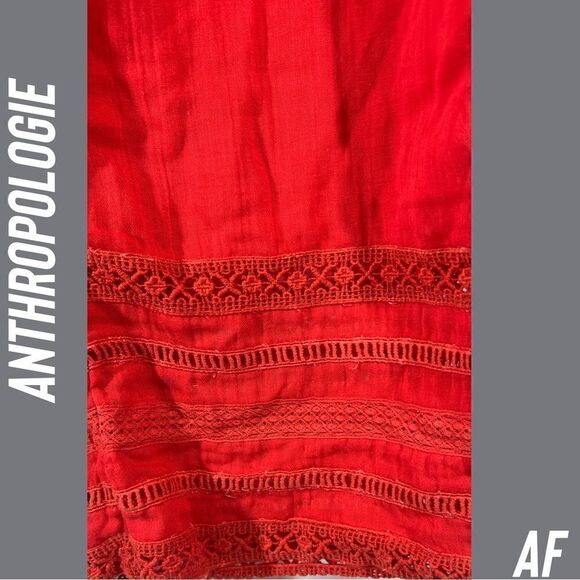 ANTHROPOLOGIE BY SATURDAY/SUNDAY RED EMBROIDERED PANTS NEW SMALL - Picture 4 of 4